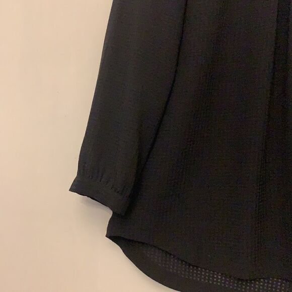 J Crew long sleeve black blouse with gold buttons on cuff. Size S Length 27” - Picture 2 of 6